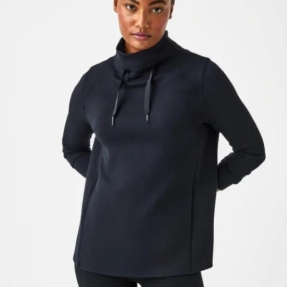 Spanx AirEssentials Got-Ya-Covered Pullover Sweatshirt Black Modal XL - Picture 1 of 4